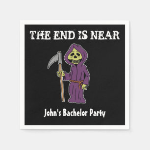 Slutet är nära Grim Reaper Bachelor Party Napkins Pappersservett
