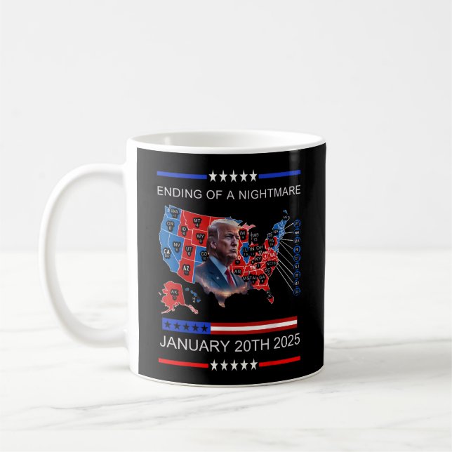 Slutet av mardrömmen 20 januari 2025 kaffemugg (Vänster)