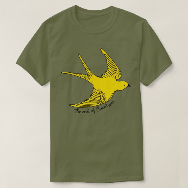 Slutet av paralysprogrammet Gult Bird T-Shirt (Design framsida)