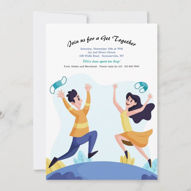 Slutet av Social Avstånd dig samarbeta Inbjudningar (Framsida)