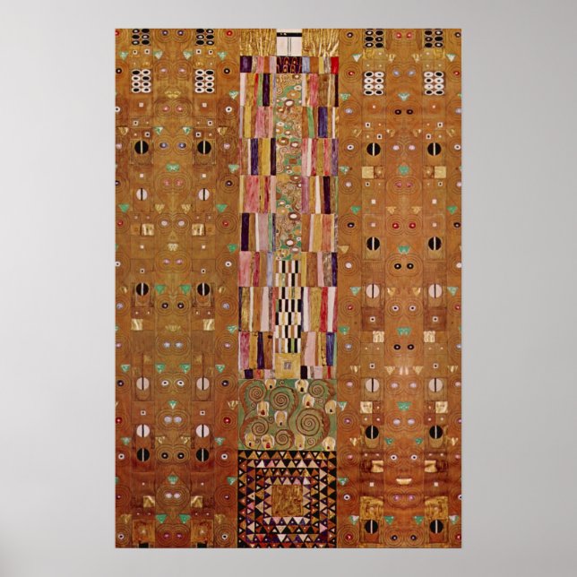 Slutet av väggen, Stoclet Frise av Gustav Klimt Poster (Framsidan)
