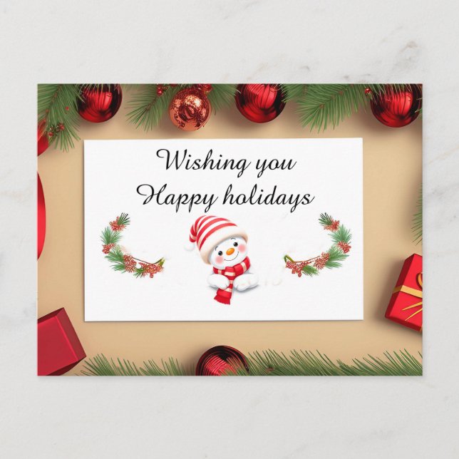 Slutet julkort med Dekorationer Helg Vykort (Framsida)