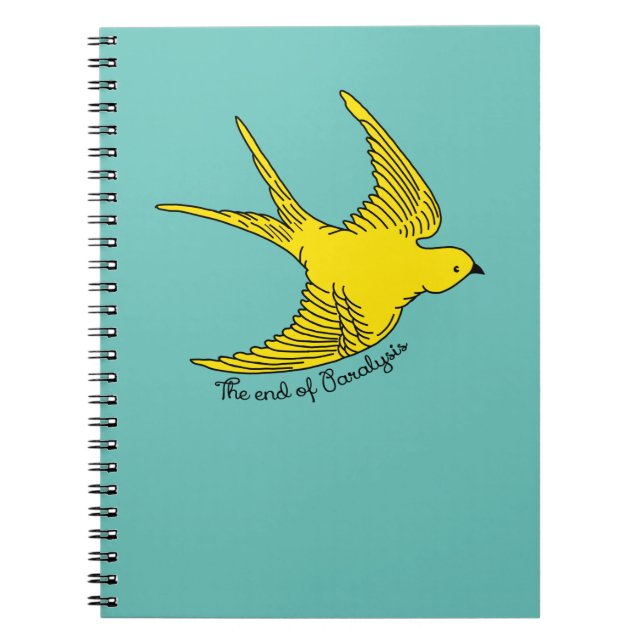 Slutet på den paralyserade Gulten Fågelbok Anteckningsbok (Framsidan)