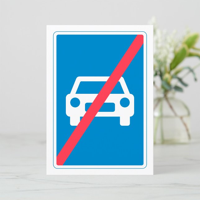 Slutet på motorvägens trafikskylt inbjudningar (Skapare uppladdad)
