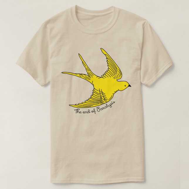 Slutet på Paralys Gult Bird T Shirt (Design framsida)