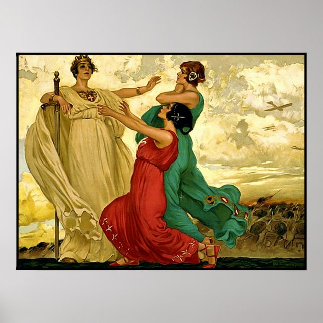 Slutför! Vintage Italienska WW1. Poster (Framsidan)