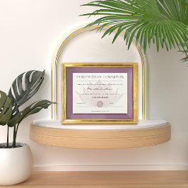 Slutförandecertifikat Lotus Flower för Yoga Reiki