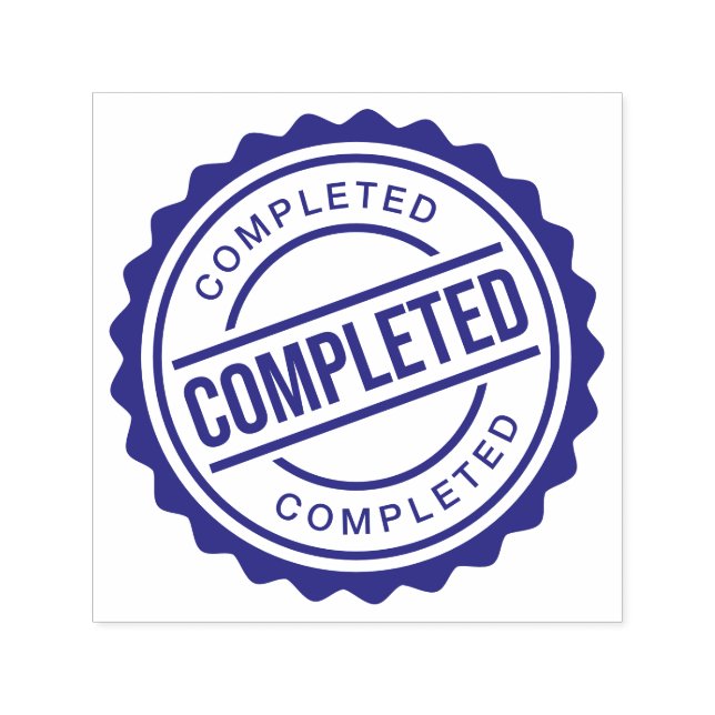 Slutförd kontrollmarkering självfärgande stämpel (Design)