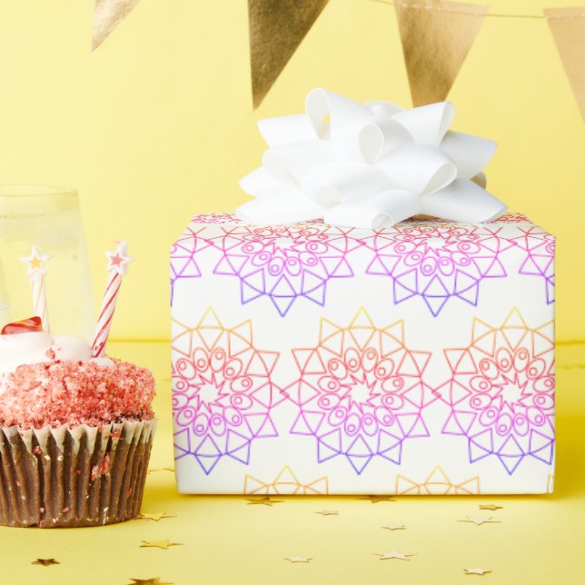 Slutförlindning - Mandalkontur i Pastel Färg Presentpapper (Födelsedagsfest)