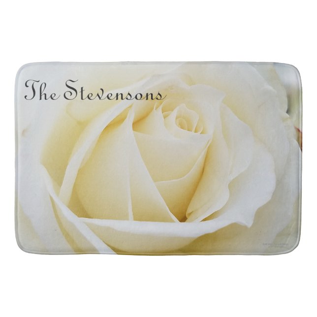 Slutfoto för Pristine Vit ros Badrumsmatta (Framsidan)