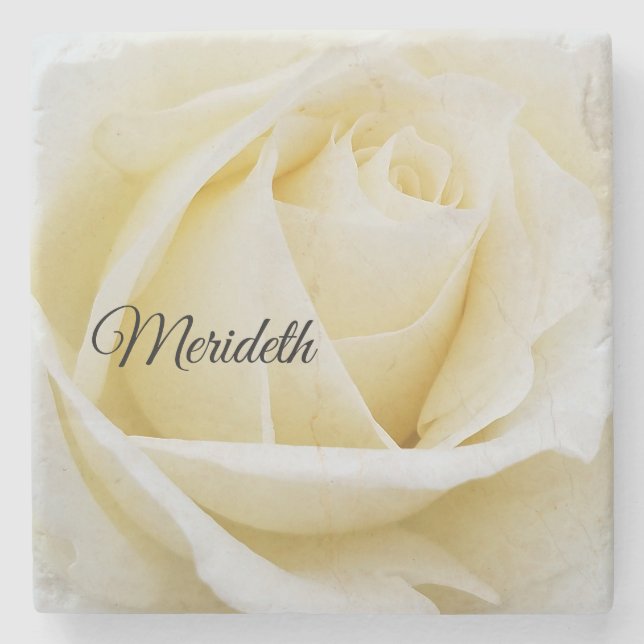 Slutfoto för Pristine Vit ros Stenunderlägg (Framsidan)