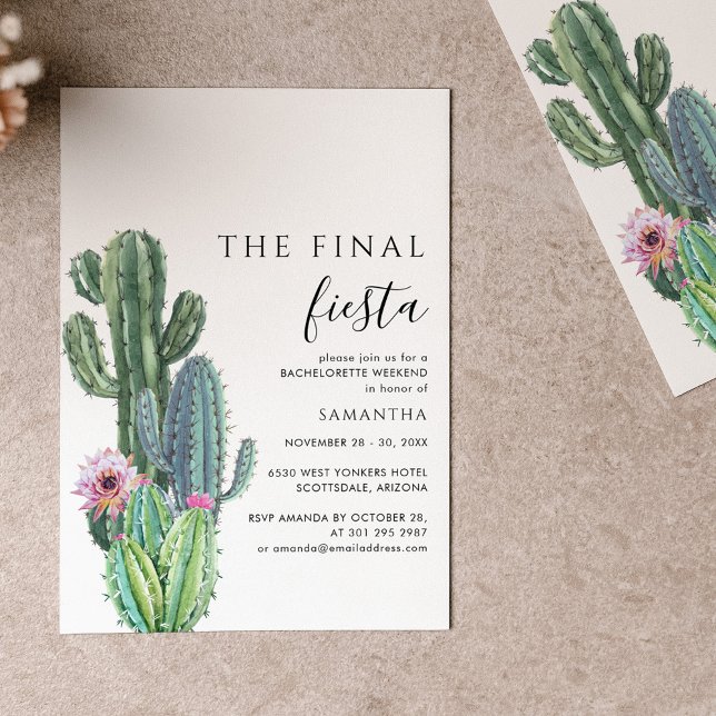 Slutgiltigt Fiesta Bachelorette Helg Party Itinera Inbjudningar (Bachelorette Weekend with Itinerary Invitation)