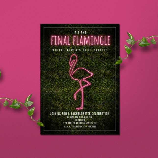 Slutgiltigt flamingle Bachelorette Party Helg Inbjudningar (Skapare uppladdad)