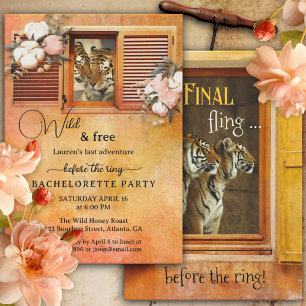Slutgiltigt Fling Tiger Bachelorette Party Inbjudningar