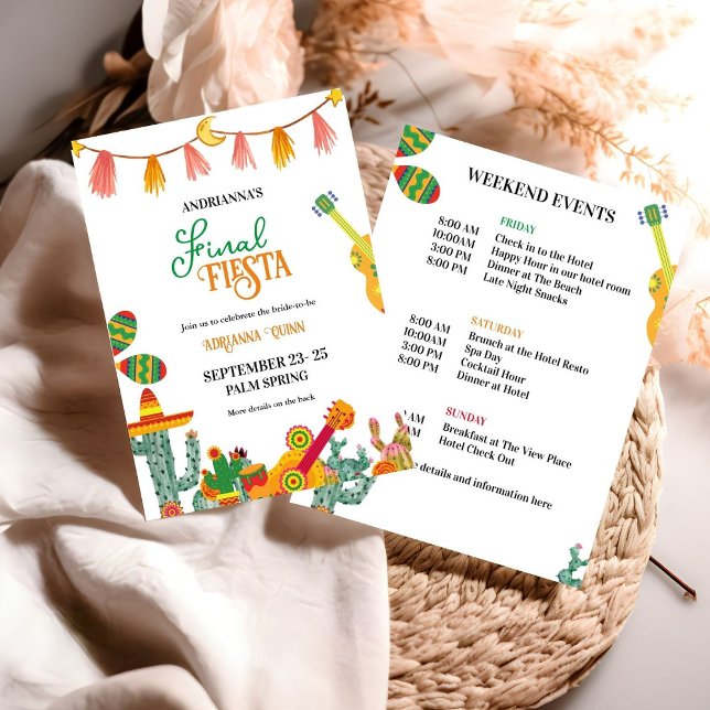 Slutlig Fiesta Bachelorette Helg & Itinerary Inbjudningar (Skapare uppladdad)