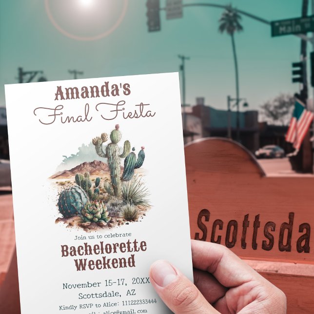 Slutlig Fiesta Scottsdale Bachelorette Helg Inbjudningar (Skapare uppladdad)