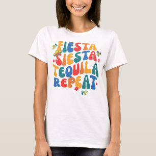 Slutlig fiesta siesta tequila repetera groovy mexi t shirt