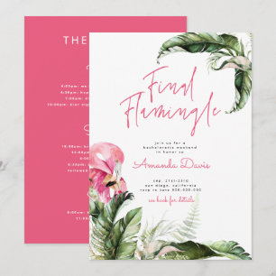 Slutlig flamingle Bachelorette Helg Flamingo Inbjudningar