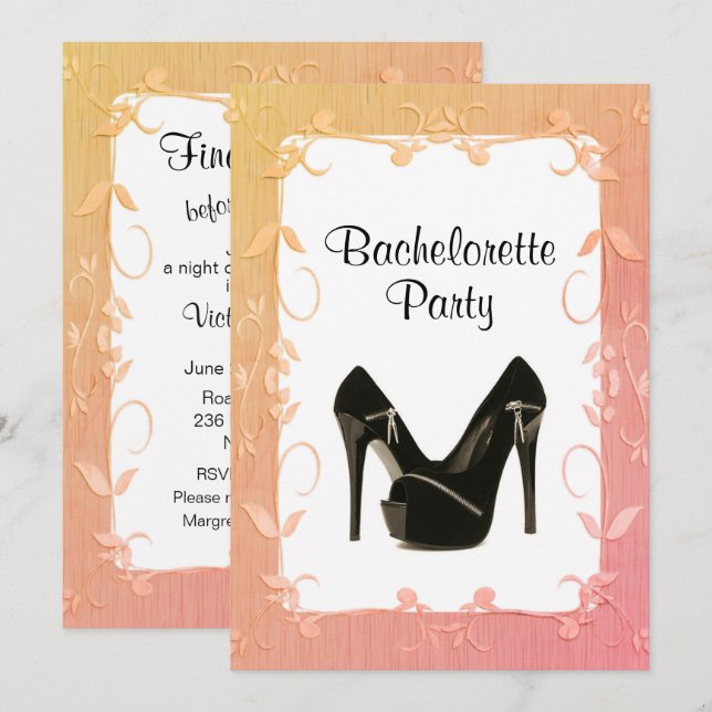 Slutlig inbjudan till Bachelorette-partiet (Fram/baksida)