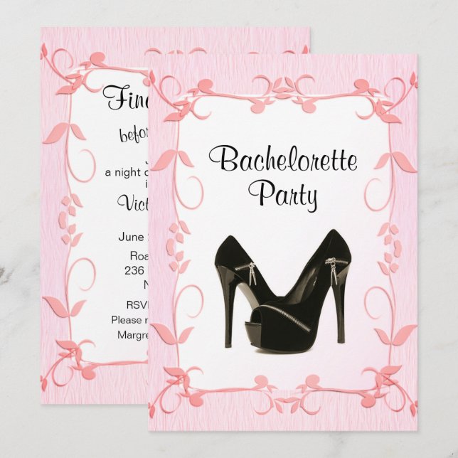 Slutlig inbjudan till Rosa Bachelorette-partiet (Fram/baksida)