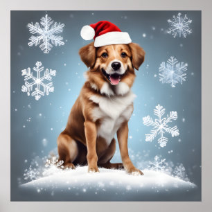 Slutlig jul Helgdag Cute Lycklig Hund Julafton Poster