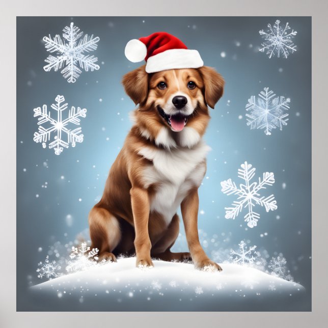 Slutlig jul Helgdag Cute Lycklig Hund Julafton Poster (Framsidan)