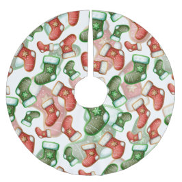 Slutlig julklapp i Mönster Julgransmatta Borstad Polyester