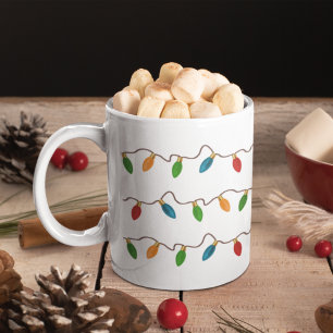 Slutlig julsträng Ljus Helgdag Kaffemugg