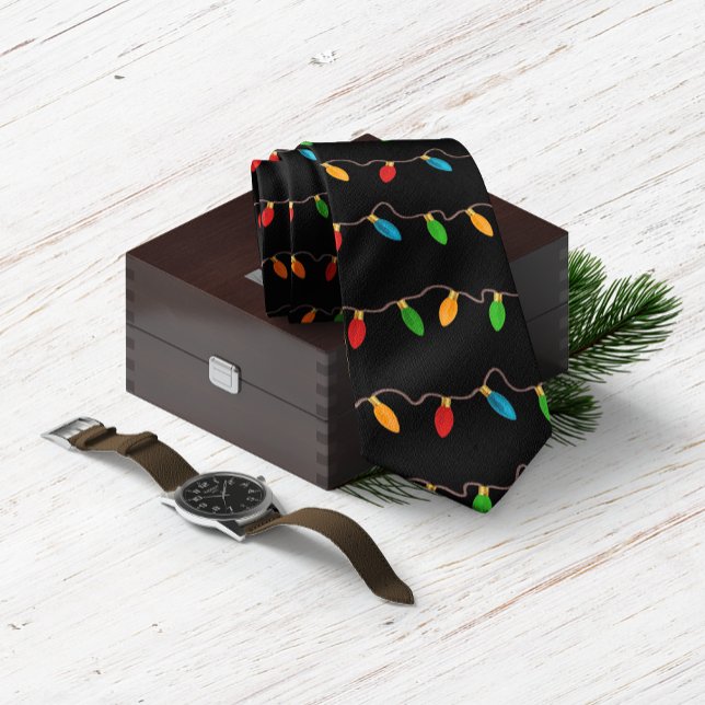 Slutlig julsträng Ljus Helgdag Slips (Festive Christmas String Lights Holiday Neck Tie)