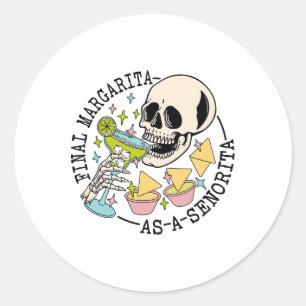 Slutlig Margarita som senorita Skull Team Bride By Runt Klistermärke