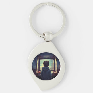 Slutlig nivå | En Retro Arcade Dream Swirl Silverfärgad Nyckelring