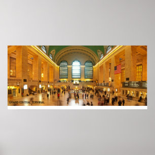 Slutlig panorama för storslagen central i New York Poster