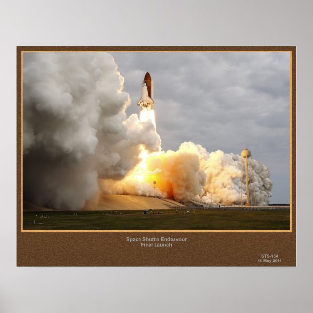 Slutlig start av Endeavor STS-134 Poster (Framsidan)