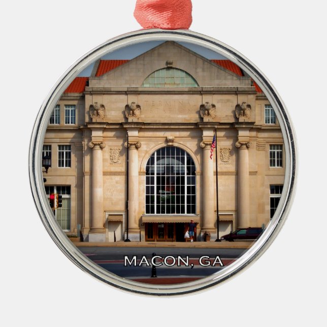 SLUTLIG STATION - Macon, Georgia Julgransprydnad Metall (Framsidan)