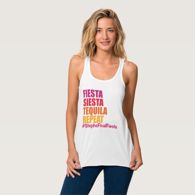 Slutlig Tank av Fiesta Meixco Bachelorette Linne Med Racerback (Hel framsida)
