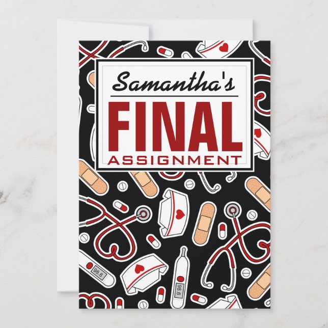 Slutlig tilldelning för Nurse Pension Party Inbjudningar (Framsida)