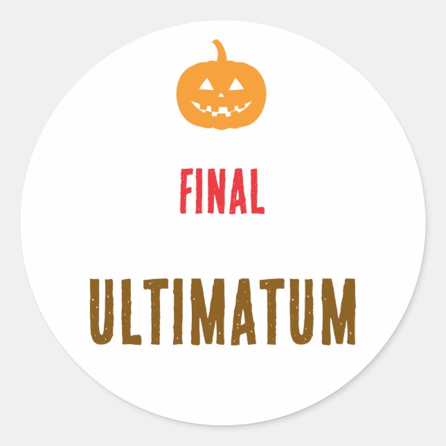 Slutlig ultimatumtext  runt klistermärke (Framsida)