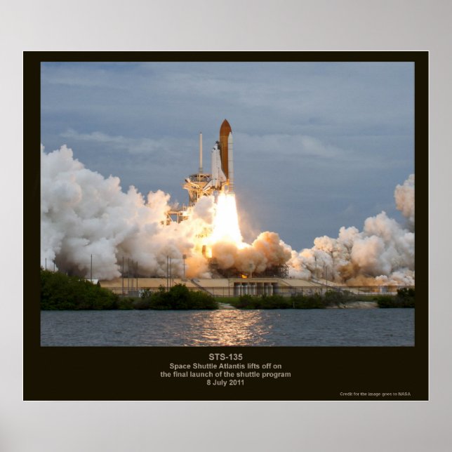 Slutlig uppskjutning av rymdfärder STS-135 Atlanti Poster (Framsidan)