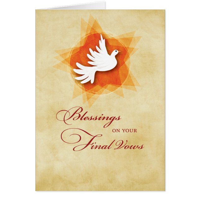 Slutliga solmenor, nun Blessings, Heliga Spirit Hälsningskort (Framsidan)