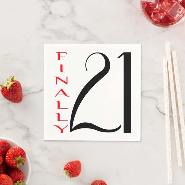 Slutligen 21 år gammal 21:a födelsedagen pappersservett (Insitu)