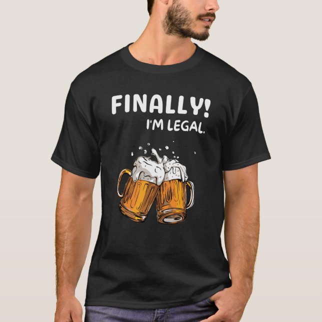 Slutligen är jag 21:a födelsedagen 21 öl t shirt (Framsida)