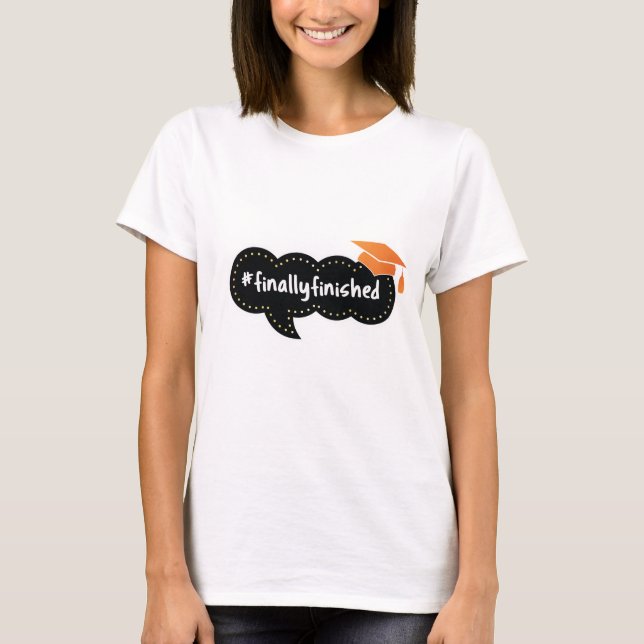 Slutligen Avslutat Bubble Orange Grad T Shirt (Framsida)
