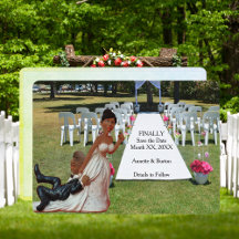 Slutligen Bröllop Funny Black Couple