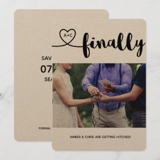 Slutligen få Hitched! Spara datumet Inbjudningar