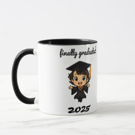 🎓 slutligen graduated 2025 - Cute Chibi Studenten Mugg
