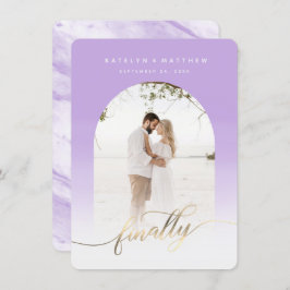 Slutligen, Guld Script Lavender Archway-ramfoto Spara Datumet