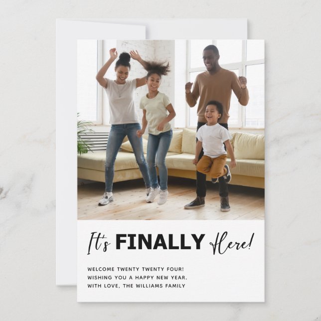 Slutligen här, Gott nytt år Photo Julkort (Framsida)