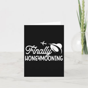 Slutligen Honeymooning Honeymoonin Bride Groom Hon Kort