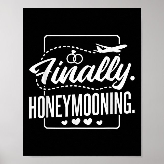 Slutligen honeymooning, nylånat par och honeymoo poster (Framsidan)