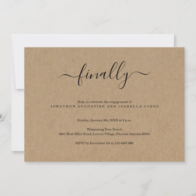 Slutligen inbjudan till Förlovningsfest (Framsida)